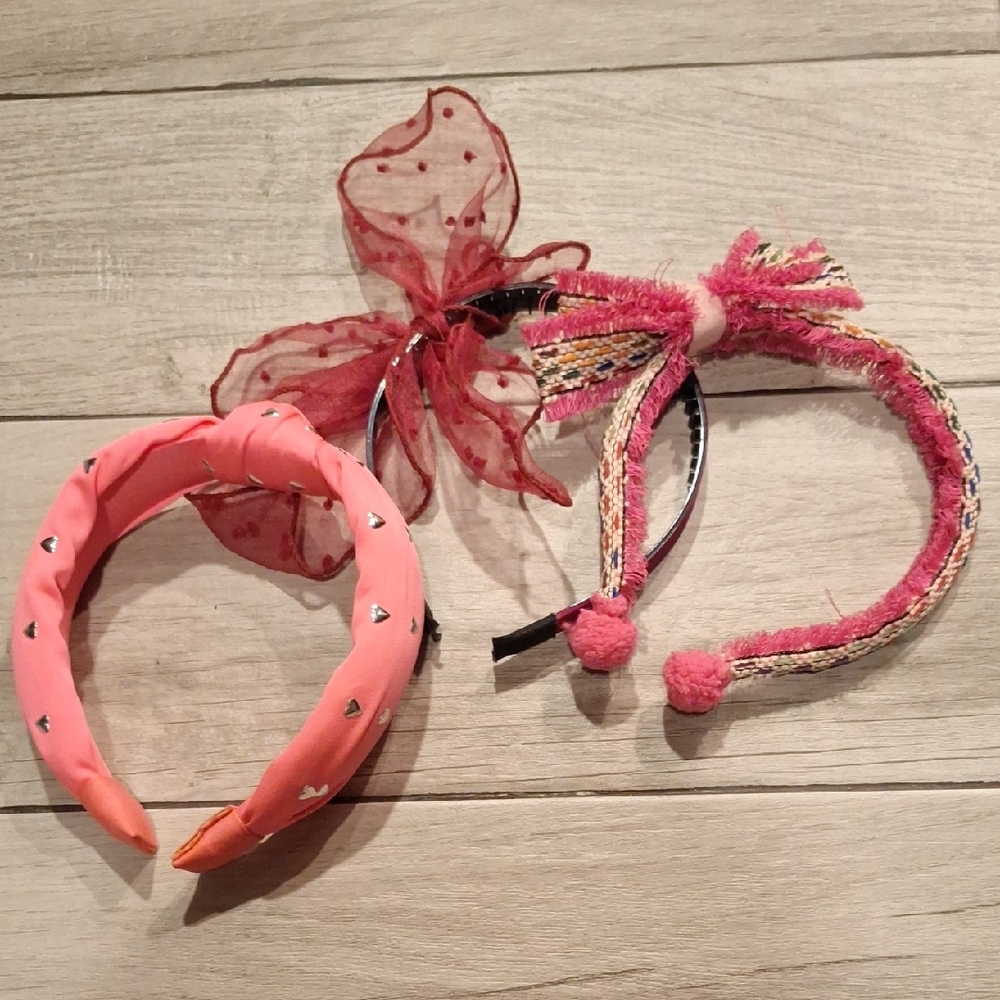 🍁Pink and Red Kids Headband Set🐠